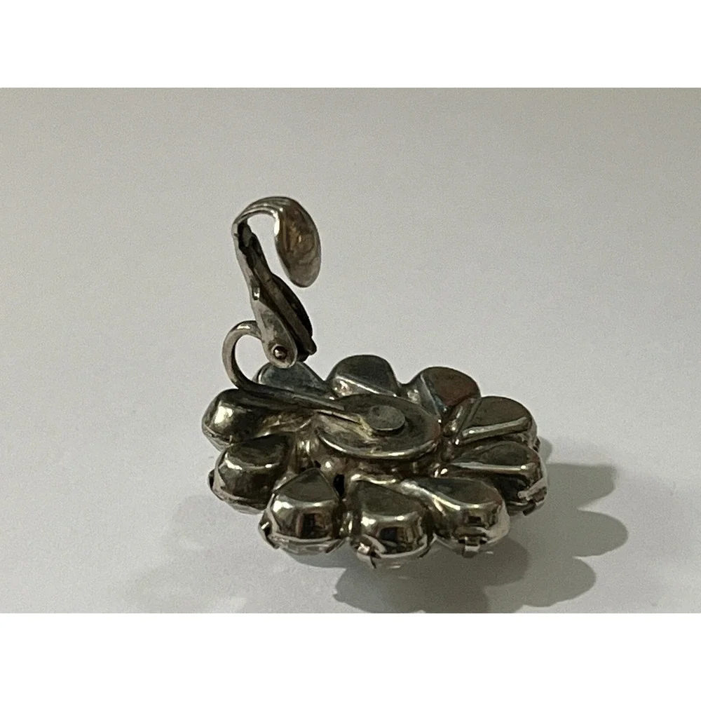 Vintage Rhinestones Clip On Earrings Jewelry Dressy Ice Classic Flowers Circles‎